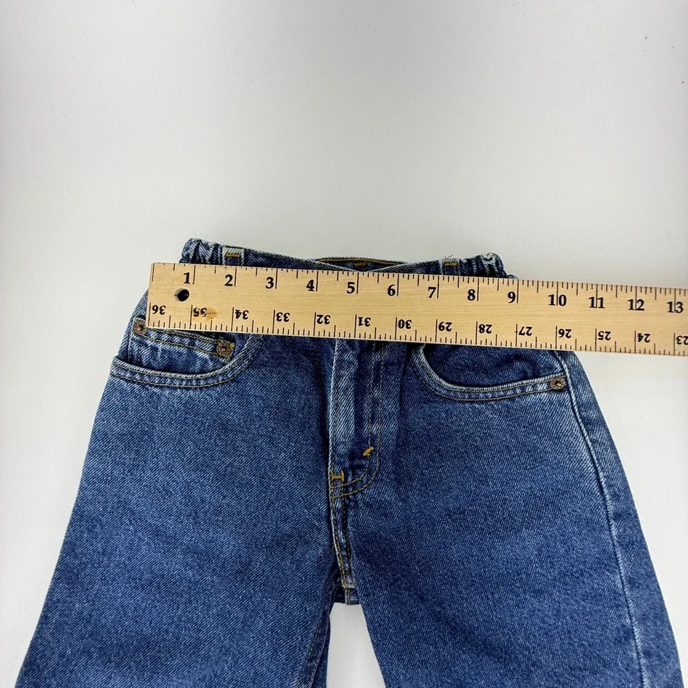 Vintage Levis 566 Kids Size 6 Loose Fit Denim Shorts Side Cinch NWT NOS Y2K